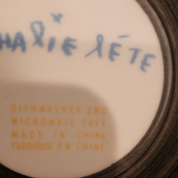 Anthropologie Nathalie Lete Black Poodle Decorative Plate, Like New - Picture 3 of 6